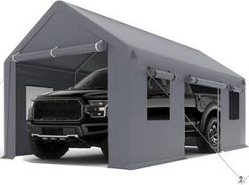 Ght83l-64kngrjautk67 Garveelife Jrzst -ght83l-64kngrjautk67 Carport 10x20ft Heavy Duty With Roll-up Windows Car Canopy White