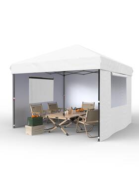 Swx5lztrnaadujcle29cwgeb Garveelife 10 X 1 In In0 Ft Pop Up Canopy With 3 Sidewalls White Outdoor Event Shelter
