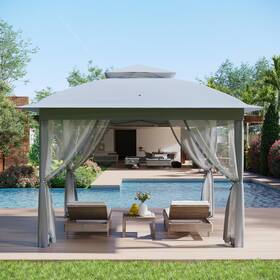 Yhaq877eucxjr1xcbm9apqoz1x Garveelife Outdoor Canopy Tent With Mosquito Netting 11 Ft For Patio Gazebo