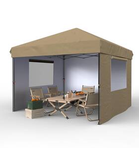 Ziqzeqjicmlqmwt2bm5jgeb Garveelife -ziqzeqjicmlqmwt2bm5jgeb 10x10 Pop Up Canopy With 3 Sidewalls - Easy Camping Tent One Button P