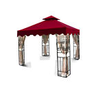 Msn-scallop-2t-can0py-r014 Gazebo 10 Canopy Scallop Top Replacement X10 Burgundy Two-tiered