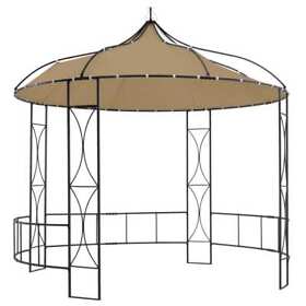 315227 Gazebo 118.1inchx114.2inch Taupe Round