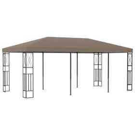 312271 Gazebo 236.2inchx118.1inch Taupe Fabric