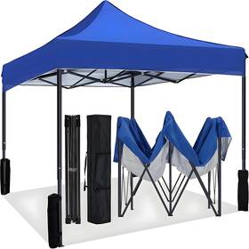 Sjzp-1a Gazily 10x10ft Pop Up Canopy Tent Blue Straight Leg Gazebo Portable Instant Setup