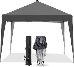 Gdy 313112110131 10ft Lighted Pop Up Canopy Tent Patio Gazebo With Bag Remote Solar Black