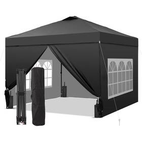 Gdy-ob-gz044bk-bkbk Gdy 10x10 Pop Up Canopy Tent With 4 Sidewalls Easy Set One Push Lift Out