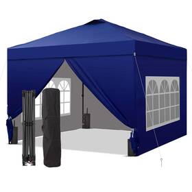 Ob-gz044bl-gdy Gdy 10x10 Pop Up Canopy Tent With 4 Sidewalls Easy Set One Push Lift