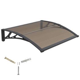 Ggnebai 797387113408 Awning For Door Entrance 40x40 Inches 40x40in Black Bracket/brown Board