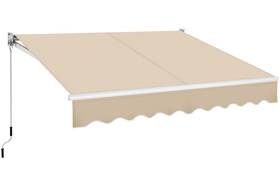 Glfik2000501 Globalbid Patio Awning Manual Adjustable Retractable Canopy Cover With Crank Handle Used