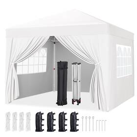 Glleb0000101 Globalbid 8x8 Pop Up Canopy Tent With 4 Sidewalls Roller Bag Sandbags Upf 50 Waterproof