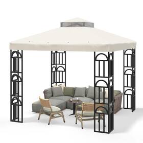 Jh-333 Go Beyond Gazebo 10x10 Canopy Replacement Top Double Tiered Covers With Air Ven
