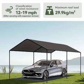 Ghm36wbq-gey Gojooasis 10x20 Ft Heavy Duty Carport Potable Canopy Garage Party Tent With All-season Tarp