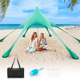 G707gna7005 Goplus 20 X Ft Beach Sunshade Canopy Upf50 With Carry Bag &8 Sandbags And Shovel