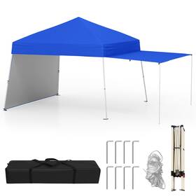 Hcst07432 Goplus 14 X 9.2 Ft Pop Up Canopy Tent With 2 Convertible Sidewalls To Awning And Stakes