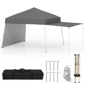 Hcst07433 Goplus 14 X 9.2 Ft Pop Up Canopy Tent With 2 Convertible Sidewalls To Awning And Stakes