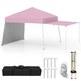 Hcst07434 Goplus 14 X 9.2 Ft Pop Up Canopy Tent With 2 Convertible Sidewalls To Awning And Stakes
