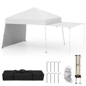 Hcst07435 Goplus 14 X 9.2 Ft Pop Up Canopy Tent With 2 Convertible Sidewalls To Awning And Stakes