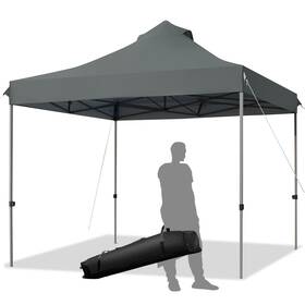 O658gra21981 Goplus 10ft X Portable Pop Up Canopy Event Party Tent Adjustable With Roller Bag Grey