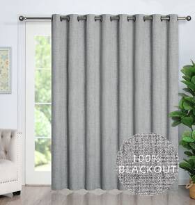 Cagltcblk1-10084c03 Grali-decor Full Blackout Extra Wide Patio Door Panel Thermal Insulated Curt