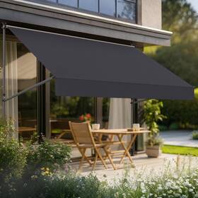 G-138 Grandekor Manual Retractable Awning 138 Inch W X 118 H No Drilling Outdoor Sun Shade Patio A