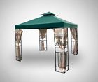 Canopy-2tier-10x10-412-green Green Replacement 10 Cover Gazebo Two Sun Top Canopy Shade 10x10 Tier