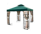 Canopy-418-green-12x12 Green Replacement Shade Patio 12 Cover Canopy Top Two-tiered Gazebo X12