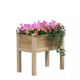 Greenes Fence 313041229256 32x16x31 Cedar Elevated Garden Bed Raised Planter Box For Veggies And Herbs