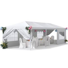 Gs-0083e-0113 Greesum 10x30 Outdoor Canopy Tent With 6 Side Removable Walls Patio Camping Hea