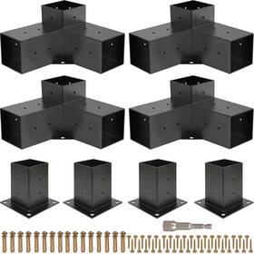 Grehitk 791974881763 Pergola Kit Brackets 3-way Right Angle Corner Bracket Woodworks Diy