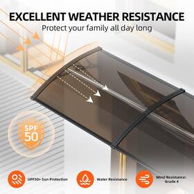 Ms01-3248-bb Guansu-cn Patio Awning Canopy 30 Inch X 48 Balcony Cover Rain Snow Sunlight Protection Pc New