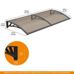 Ms01-3280-bb Guansu-cn 30 Inch X80 Window Awning Canopy Overhang Exterior Pc Hollow Sheet Rain Cover