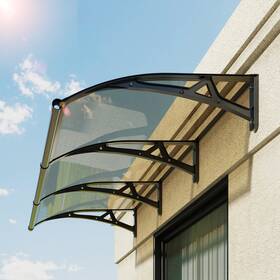 Ms06-40120-bb Guansu-cn 40x 120 Inch Window Awning Door Canopy With Aluminum Alloy Bracket Solid Polycarbonate