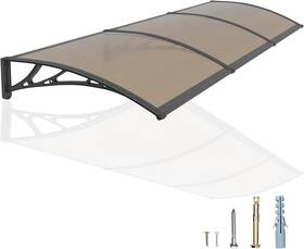 Guansu-cn Zms01-1230-bb-fba 48x120 Inch Window Door Awning Polycarbonate Black Bracket Brown Board