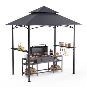 8ftx Gvdv 313416422078 5ft Grill Gazebo Canopy Outdoor Bbq Shelter With 2 Side Shelves