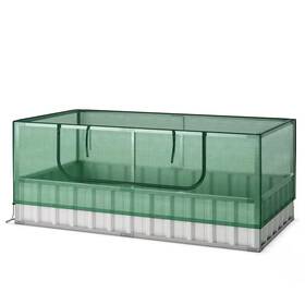 Gymax 445046494476 69 Inch X 36 28 Galvanized Steel Raised Garden Bed With Cover Roll-up W