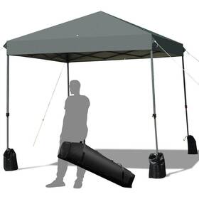 Gym04853 Gymax 8 Ft. X Grey Pop Up Canopy Tent Shelter Wheeled Carry Bag 4