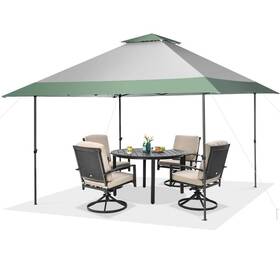 Gym12157 Gymax Pop-up Tent 13ftx13ft Outdoor Patio Sun Protection With Wheeled Bag Green Grey