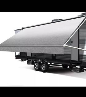 Hp83547 Happy19star 4-ply Weatherproof Vinyl Rv Awning Fabric Replacement 15x8 Outdoor Canopy