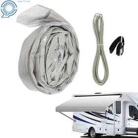 Hp83556 Happy19star 4-ply Weatherproof Vinyl Rv Awning Fabric Replacement 15ft Outdoor Canopy
