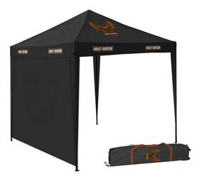 Hdx-99322 Harley-davidson Bar And Shield Eagle Outdoor Canopy With Steel Tube Frame Black