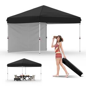 Harmonyhealth 199108792136 10x10 Pop Up Canopy Tent Outdoor With 1 Removable Sidewall One-person