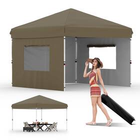 Harmonyhealth 199108792266 10x10 Pop Up Canopy Tent Outdoor With 3 Removable Sidewalls One-person