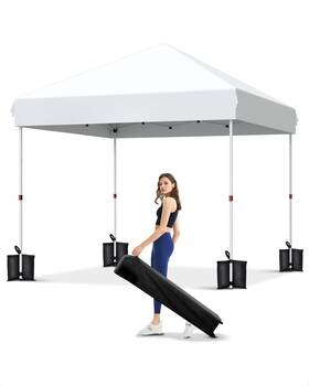 Harmonyhealth 445000432438 10x10 Pop-up Canopy Tent Heavy Duty Outdoor Instant Shelter White
