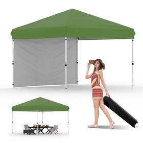 O0joaygy0j2b3zbwvblzpanu7k09q Harmonyhealth 10x10 Pop Up Canopy Tent Outdoor With 1 Removable Sidewall One-person