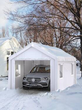 Hipicute 198723392998 20x10x11 Ft Heavy-duty Portable Garage With Canopy Top Front And Back Doors