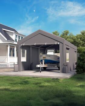 Hipicute 199108987259 20ftx10ftx11ft Heavy-duty Portable Garage With Canopy Front And Back Doors Rol