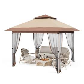 Hipicute 967761243845 Pop Up Gazebo 10x10 Outdoor Canopy Tent With Mosquito Netting