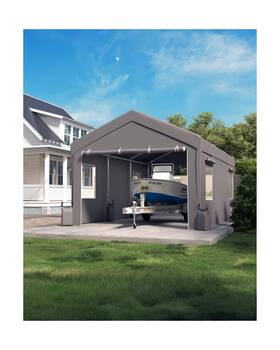Smh1glic-c39-n Hipicute Fp1vfugxkecm 12ftx20ftx11ft Heavy-duty Portable Garage With Canopy Top Front And Back Doors