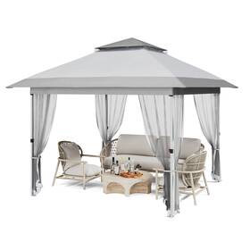 Ysd3dgedkrwgk13sgqzg4ew Hipicute Pop Up Gazebo 12x12 Outdoor Canopy Tent With Mosquito Netting