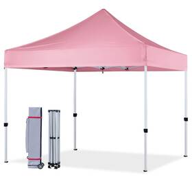 Hlong 619548625639 10x10 Pop Up Canopy Tent For Outdoor Commercial Instant Sun Shelterpink